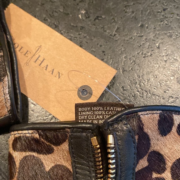 Cole Haan Leather Leopard Gloves - Picture 5 of 5
